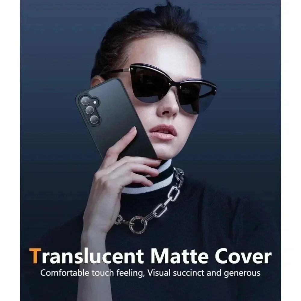 Black Translucent Back Case for Samsung Galaxy S23 FE Ultra‎ 6.4” Military Grade